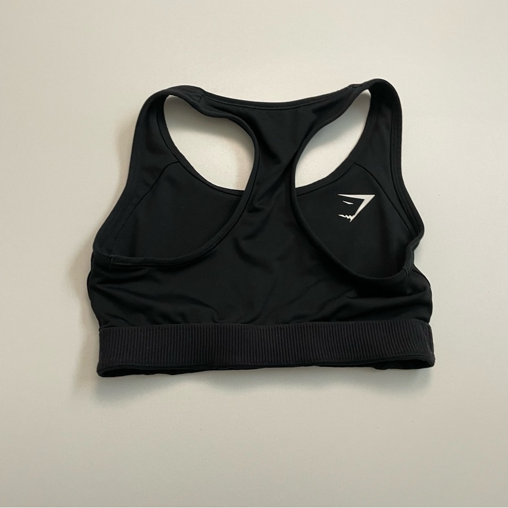 Gymshark Sports Bra Racerback Athletic Exercise Unlined No Padding Black